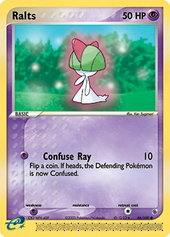 Ralts Pokémon card, number 66
