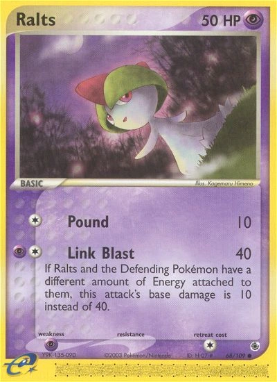 Ralts Pokémon card from Ruby & Sapphire, number 68 (Standard print)