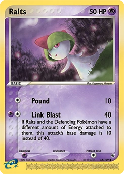 Ralts Pokémon card, number 68