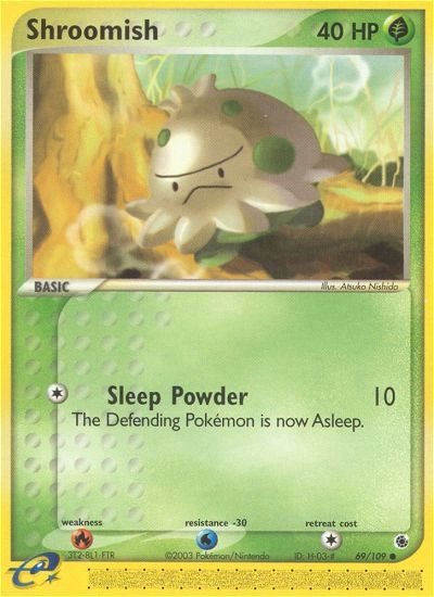 Shroomish Pokémon card from Ruby & Sapphire, number 69 (Standard print)