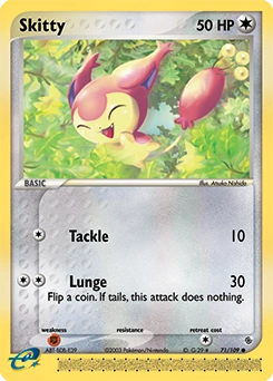 Skitty Pokémon card, number 71