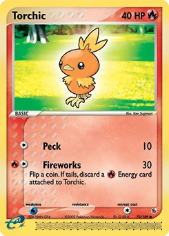 Torchic Pokémon card, number 73