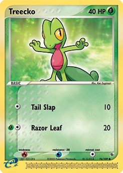 Treecko Pokémon card, number 76