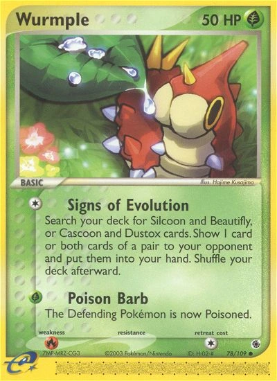 Wurmple Pokémon card from Ruby & Sapphire, number 78 (Standard print)