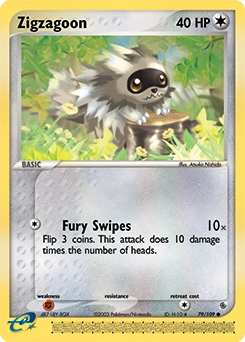 Zigzagoon Pokémon card, number 79
