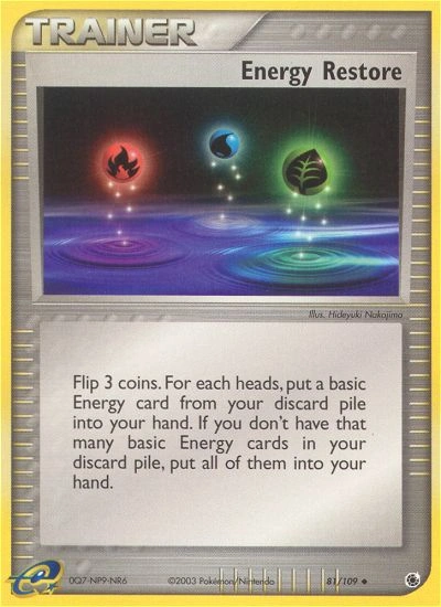 Energy Restore Pokémon card from Ruby & Sapphire, number 81 (Standard print)