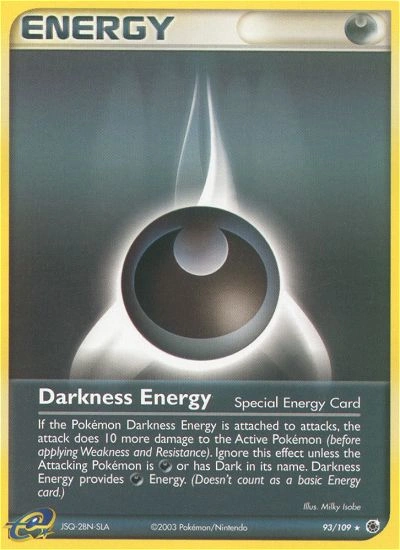 Darkness Energy Pokémon card from Ruby & Sapphire, number 93 (Standard print)