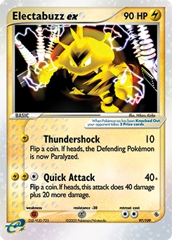 Electabuzz ex Pokémon card, number 97