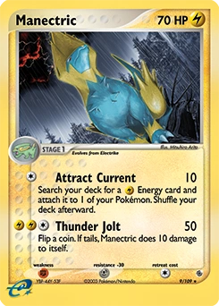Manectric Pokémon card, number 9