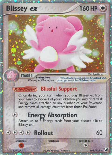 Blissey ex Pokémon card from Unseen Forces, number 101 (Holo print)