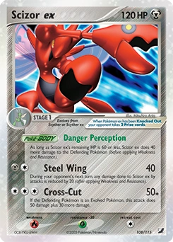 Scizor ex Pokémon card, number 108