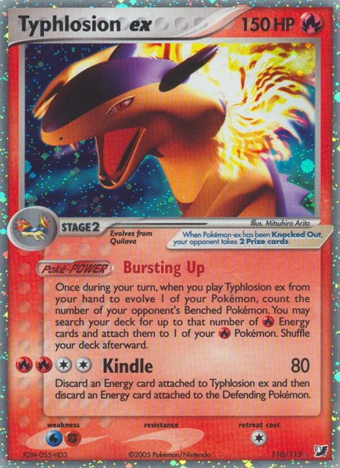 Typhlosion ex Pokémon card from Unseen Forces, number 110 (Holo print)