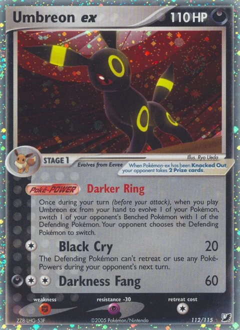 Umbreon ex Pokémon card from Unseen Forces, number 112 (Holo print)