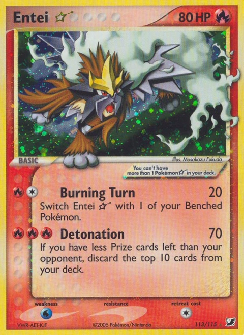 Entei ★ Pokémon card from Unseen Forces, number 113 (Holo print)