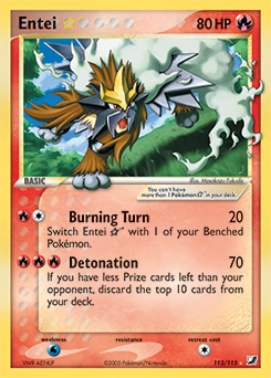 Entei ★ Pokémon card, number 113