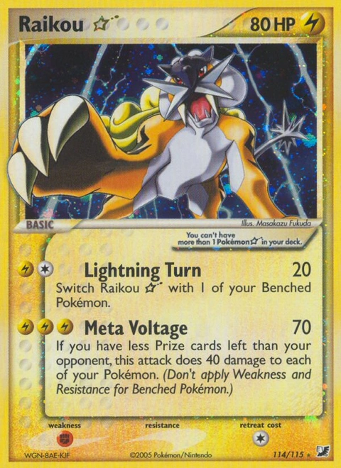 Raikou ★ Pokémon card from Unseen Forces, number 114 (Holo print)