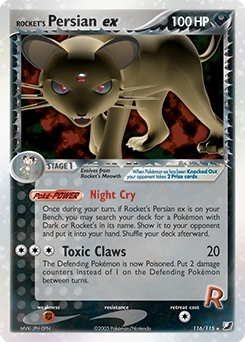 Rocket's Persian ex Pokémon card, number 116