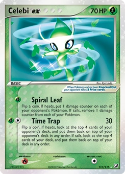 Celebi ex Pokémon card, number 117