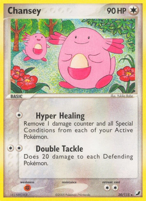 Chansey Pokémon card from Unseen Forces, number 20 (Standard print)