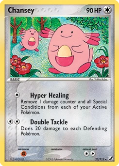 Chansey Pokémon card, number 20