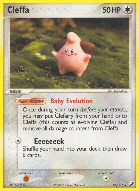 Cleffa Pokémon card from Unseen Forces, number 21 (Standard print)