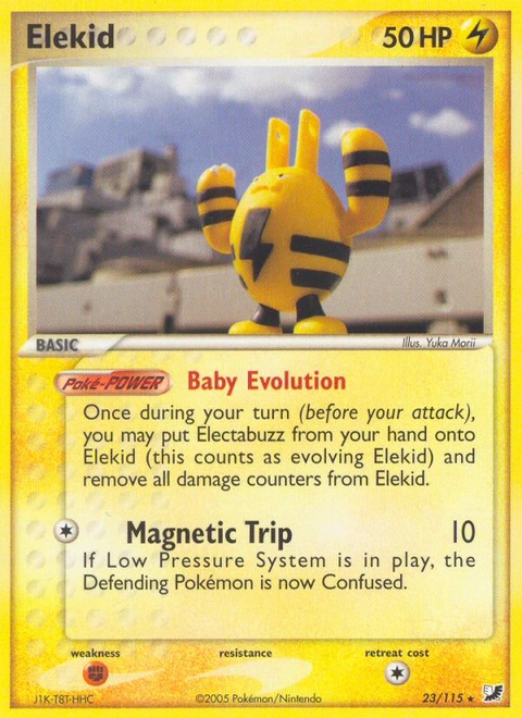 Elekid Pokémon card from Unseen Forces, number 23 (Standard print)