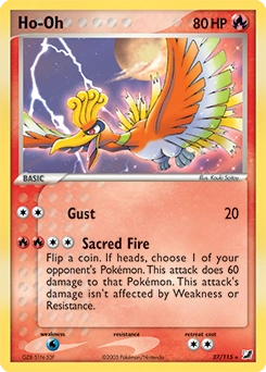 Ho-Oh Pokémon card, number 27