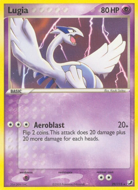 Lugia Pokémon card from Unseen Forces, number 29 (Standard print)