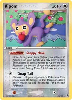 Aipom Pokémon card, number 34