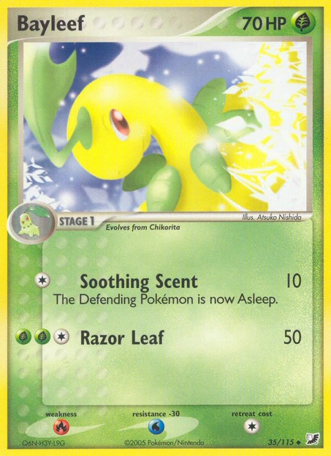 Bayleef Pokémon card from Unseen Forces, number 35 (Standard print)