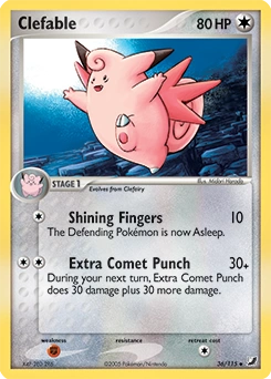 Clefable Pokémon card, number 36