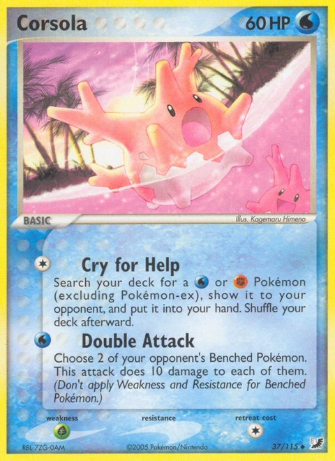 Corsola Pokémon card from Unseen Forces, number 37 (Standard print)