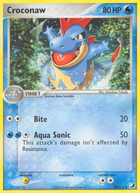 Croconaw Pokémon card from Unseen Forces, number 38 (Standard print)