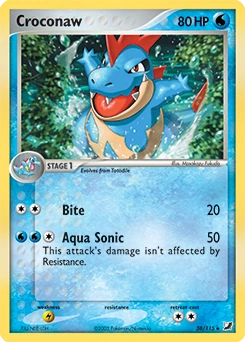 Croconaw Pokémon card, number 38