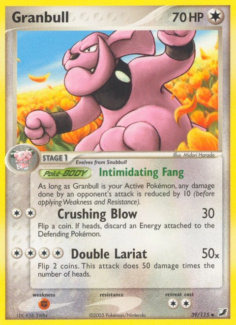 Granbull Pokémon card from Unseen Forces, number 39 (Standard print)