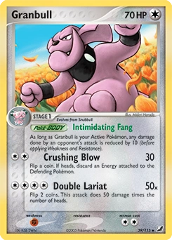 Granbull Pokémon card, number 39