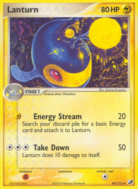 Lanturn Pokémon card from Unseen Forces, number 40 (Standard print)