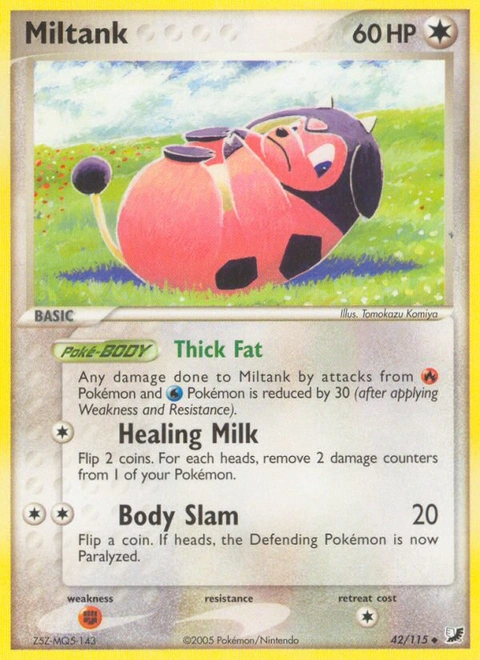 Miltank Pokémon card from Unseen Forces, number 42 (Standard print)