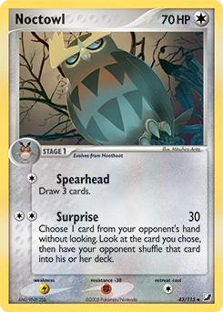 Noctowl Pokémon card, number 43