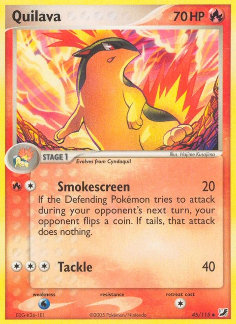 Quilava Pokémon card from Unseen Forces, number 45 (Standard print)