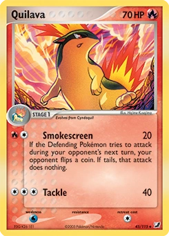 Quilava Pokémon card, number 45