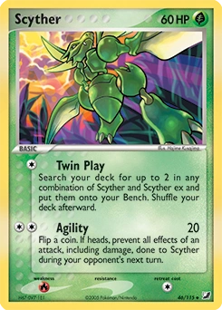 Scyther Pokémon card, number 46