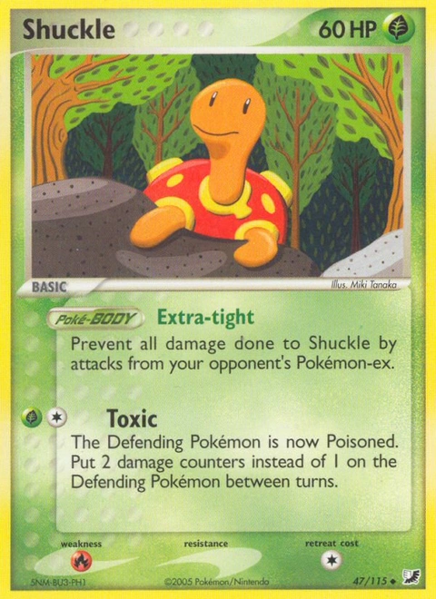 Shuckle Pokémon card from Unseen Forces, number 47 (Standard print)