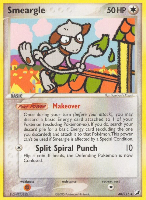 Smeargle Pokémon card from Unseen Forces, number 48 (Standard print)