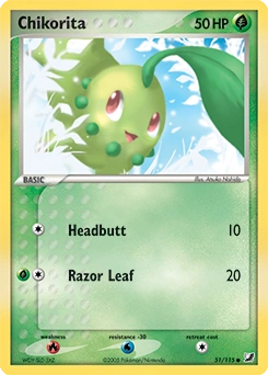Chikorita Pokémon card, number 51