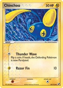 Chinchou Pokémon card, number 52