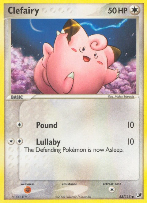 Clefairy Pokémon card from Unseen Forces, number 53 (Standard print)