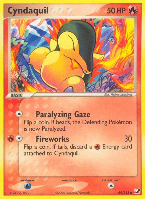 Cyndaquil Pokémon card from Unseen Forces, number 54 (Standard print)
