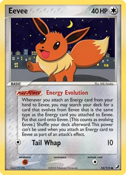Eevee Pokémon card, number 55