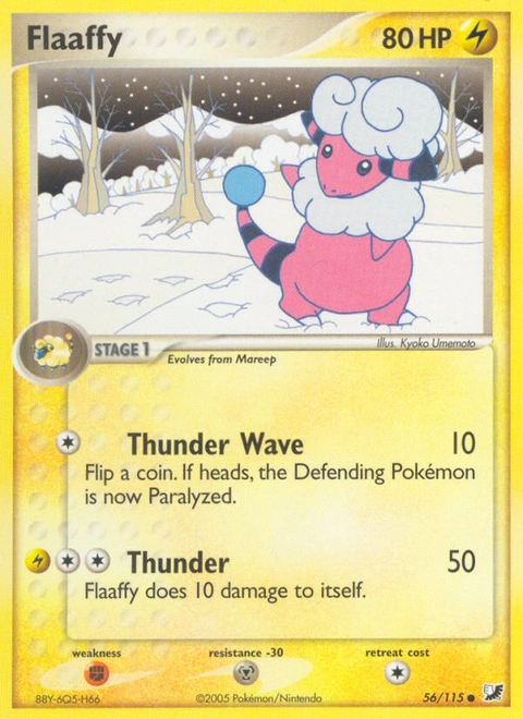 Flaaffy Pokémon card from Unseen Forces, number 56 (Standard print)